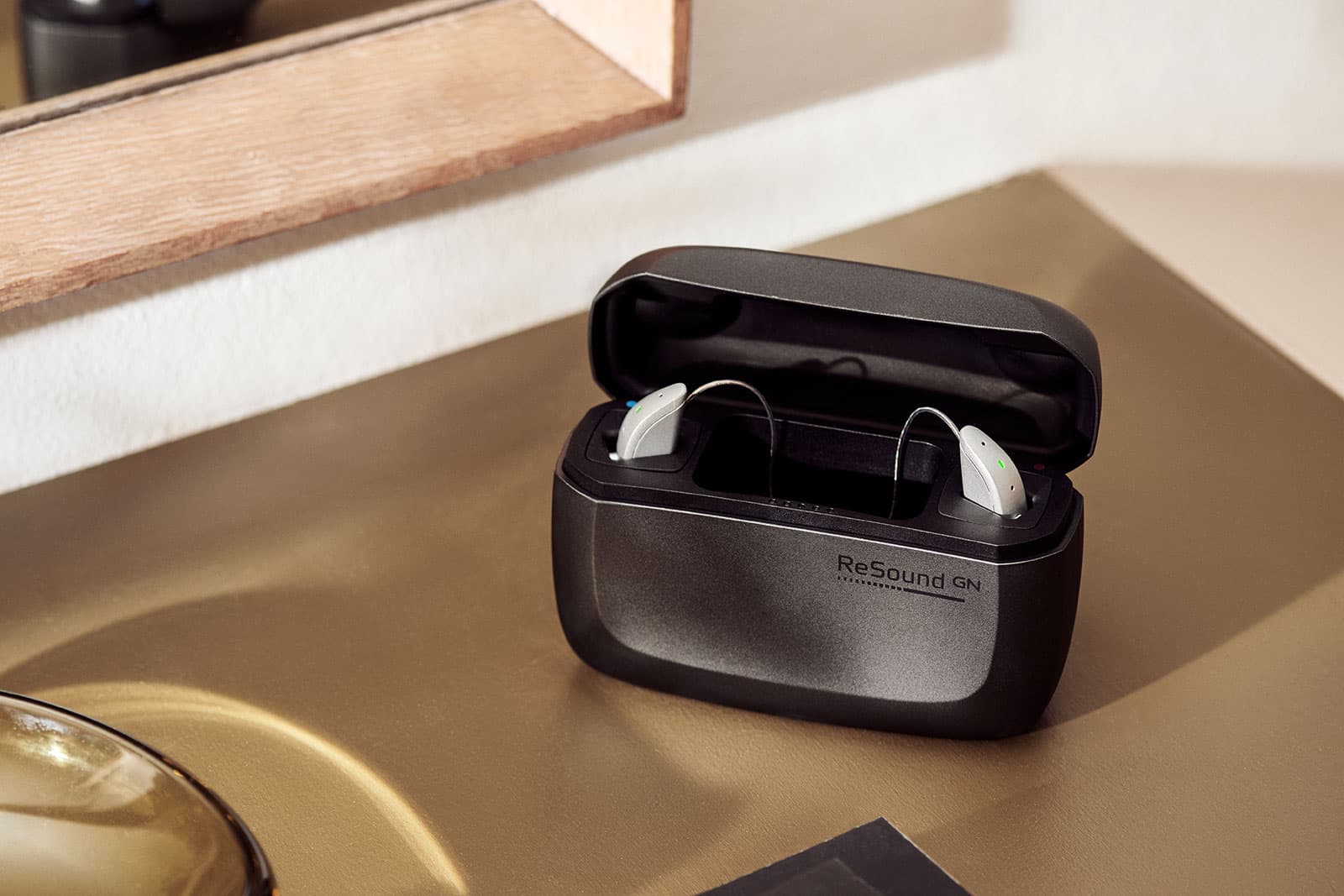 ReSound One RHI hearing aids in charger